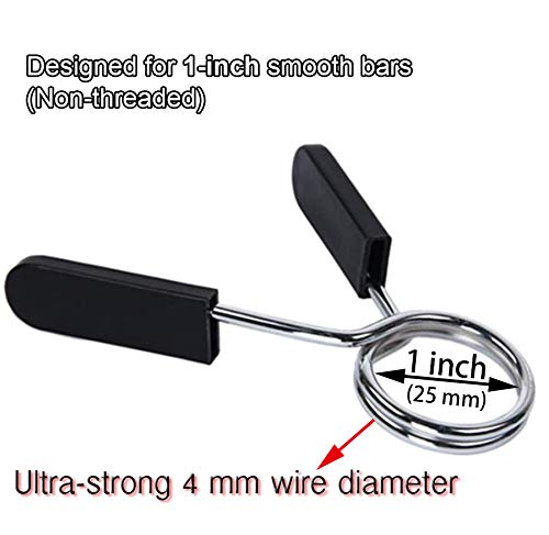 Lestino Spring Clip Collars  1 inch (25 mm) for Smooth Dumbbell Handle or Standard Weightlifting Barbell (Pack of 4) - Image 2